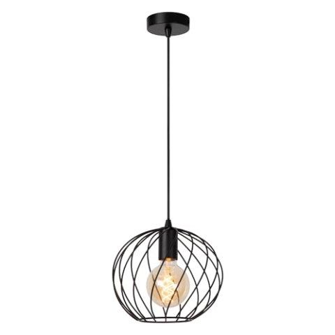 LUCIDE DANZA - Pendelleuchten - Ø 25 cm - 1xE27 - Schwarz