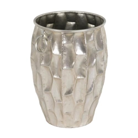 BigBuy Garden Pflanztopf Silber Eisen 30 x 30 x 44,5 cm