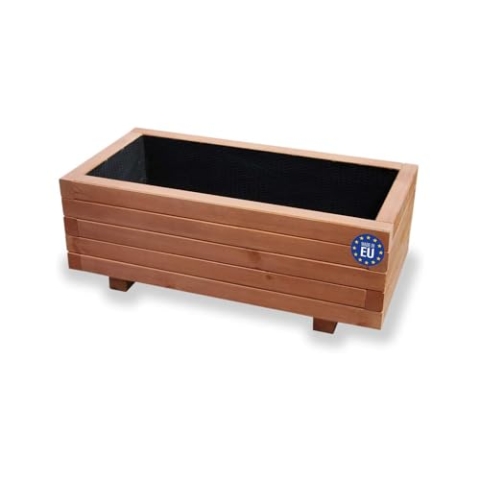 Alfalux Blumenkasten Pflanzkasten Aus Holz Pflanzkübel Balkonkasten Pflanzgefäß Garten Balkon Terrasse NUSS-BRAUN 80KAN4030NU 80 x 40 x 30H cm