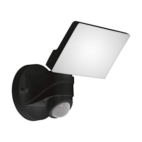 EGLO LED Außen-Wandlampe Pagino, 1 flammige Außenleuchte, Sensor-Wandleuchte aus Kunststoff, Farbe: Schwarz, Außenstrahler mit Bewegungsmelder, IP44