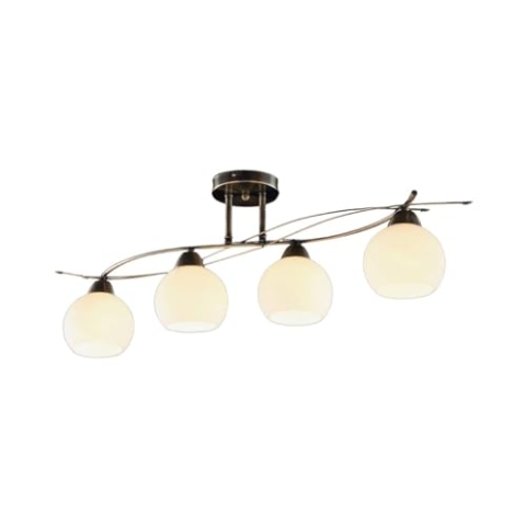 Lindby Glas Deckenlampe Metall altmessing, Deckenstrahler 4x E14 max. 40W ohne Leuchtmittel Deckenleuchte Küche Schlafzimmer Wohnzimmerlampe