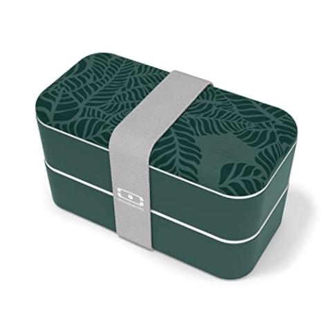 monbento - Bento Box MB Original Jungle mit Fächern Made in France - 2 Tier Auslaufsicher Lunch Box Perfekt für Büro/Meal Prep/Schule - BPA Frei - Brotdose Lebensmittelbehälter - Grün