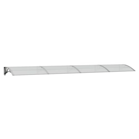 vidaXL Türvordach, Vordach für Haustür 400x80cm, Haustür Überdachung Haustürvordach, Pultvordach Haustürdach Pultbogenvordach, Grau Transparent Polycarbonat