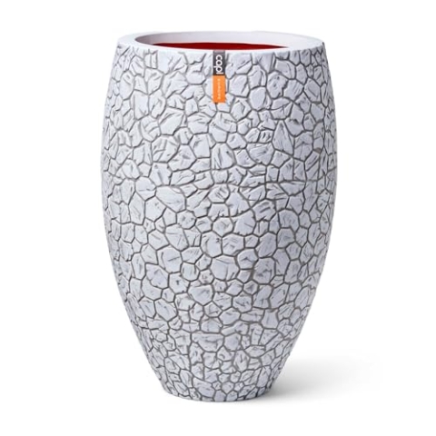 Capi Europe - Gefäß elegant Deluxe Clay NL - 51x72 - Elfenbein - Öffnung Ø31 - Blumentopf für den Innen- und Außeneinsatz - Bruchsicher - 100% recycelbar - KIVC1138