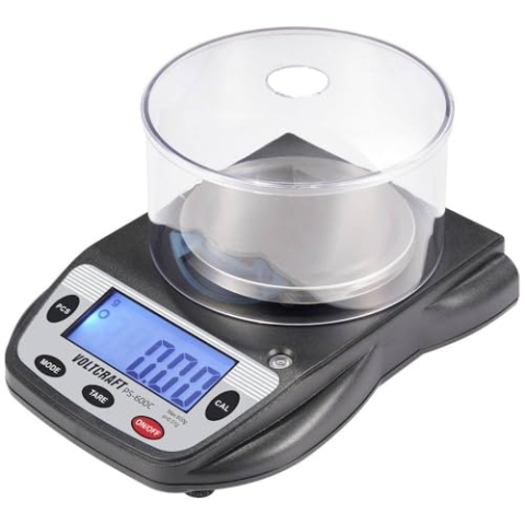 Voltcraft PS-600C Präzisionswaage Wägebereich (max.) 600 g Ablesbarkeit 0.01 g batteriebetrieben Schwarz