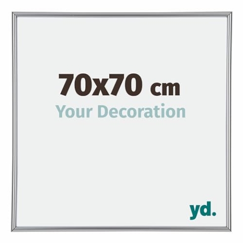 yd. Your Decoration - Bilderrahmen 70x70 cm - Silber Hochglanz - Bilderrahmen aus Kunststoff mit Acrylglas - Antireflex - Rahmen 70x70 cm - Annecy