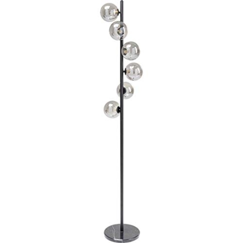 Kare Design Stehleuchte Scala Balls, Schwarz, Stehlampe, Stahlgestell, Glas Schirme, Marmor Lampenfuß, kein Leuchtmittel inklusive, 161x29x29 cm (H/B/T)