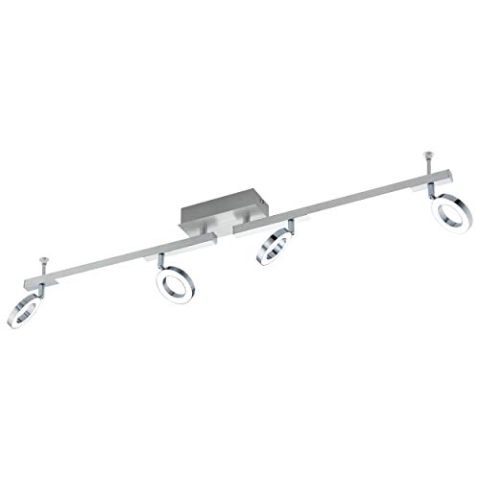 EGLO LED Deckenlampe Cardillo, 4 flammige Deckenleuchte, Deckenstrahler aus Alu, Metall und Kunststoff, Wohnzimmerlampe in Chrom, LED Flurlampe warmweiß