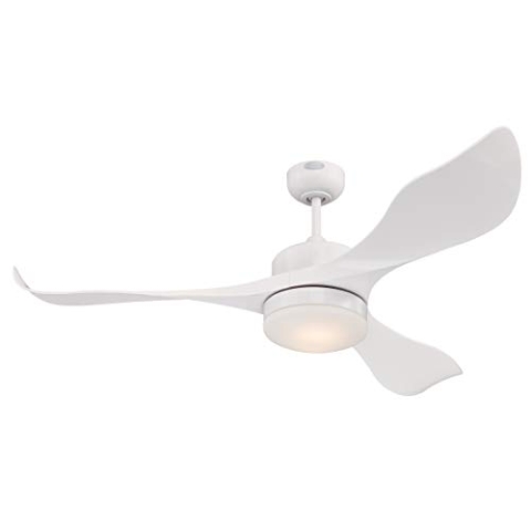 132 cm Deckenventilator Pierre von Westinghouse Lighting mit Beleuchtung und Fernbedienung, Ausführung in Weiß, inkl. dimmbare LED-Leuchte mit Opalmilchglas, DC- (Gleichstrom-) Motor