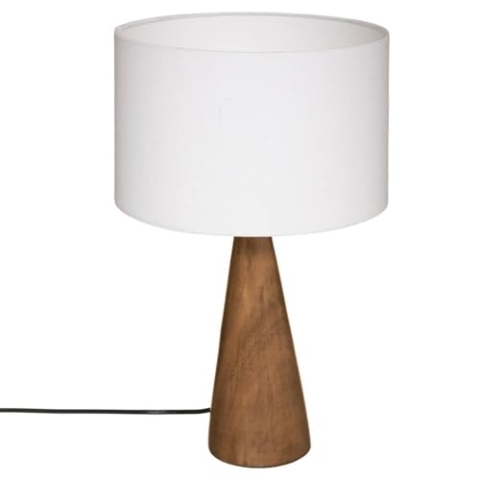 Lampe "Aina", Holz und Weiß H46 cm