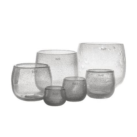 Dutz Pot Clear Bubbles | mundgeblasens Glas | versch. Grössen |Windlciht, Vase,Übertopf (H 26 cm D 30 cm)