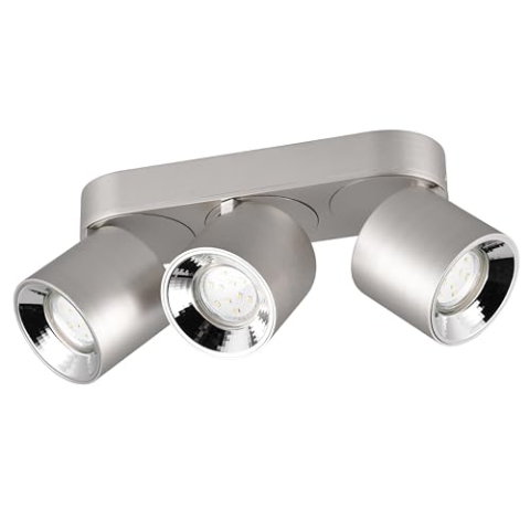 Trio Leuchten Einbau- & Aufbauleuchte Guayana 651000307, Metall Nickel matt, exkl. 3x GU10