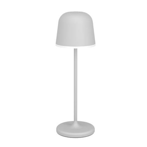 EGLO LED Außen-Tischlampe Mannera, Nachttischlampe Touch dimmbar, Outdoor Tischleuchte aus Metall in Grau und Kunststoff Weiß, Lampe Schlafzimmer warmweiß, IP54