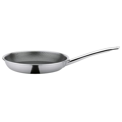 Spring Vulcano Cut Resist PURE Ø 32 cm, Edelstahl, Antihaftbeschichtet, 100% PFAS frei, Induktionsgeeignet, 5-Lagen Mehrschichtmaterial, Kratzfest, Ofen feste Bratpfanne