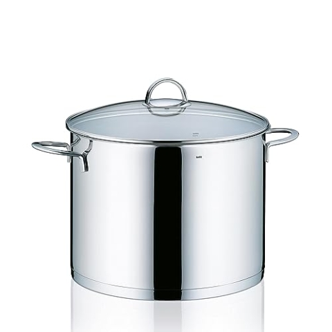 kela Gemüsetopf 28 cm CAILIN, Kartoffeltopf Suppentopf Induktion 12,75 L, Edelstahl 18/10, Glasdeckel, Kochtopf groß, unbeschichtet
