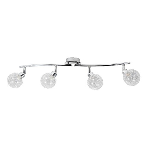 Trango 4-flammig Deckenleuchte 1002-48 Chromoptik incl. 4x G9 LED Leuchtmittel 3.000K warmweiße Lichtfarbe Badleuchte, Flurleuchte, Küchenleuchte, Kronleuchter, Deckenlampe dreh- und schwenkbar