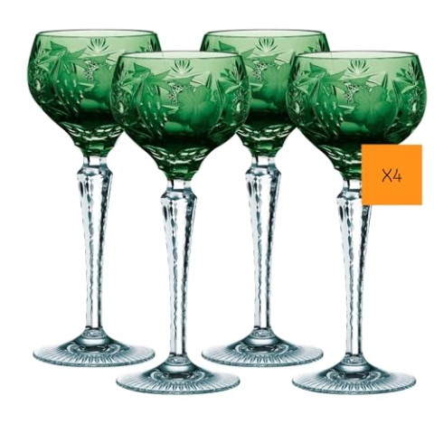Nachtmann Weinglas mit Schliffdekoration, 230 ml, dunkelgrün, Traube, 35954, Römerglas aus Bleikristall, spülmaschinenfest, Made in Germany