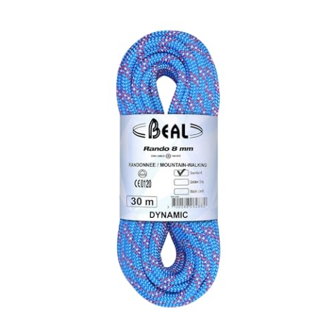 Beal Rando 8mm 20m Blau - Robustes vielseitiges Touren Zwillingsseil, 20m, Größe 20 m - Farbe Blue