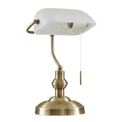 Lindby Tischlampe Profina (Retro, Vintage Antik) in Bronze aus Metall (1 flammig E27) - Tischleuchte Schreibtischlampe Nachttischlampe Arbeitszimmerleuchte