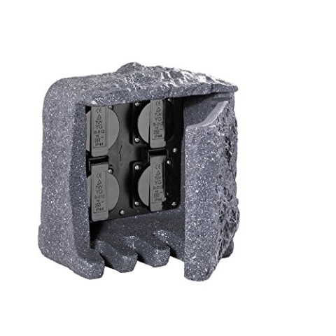 Trio Leuchten Steckdosenstein, steingrau, 20 x 19 x 20 cm, 9962-11