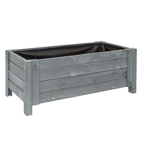 BOGATECO Pflanzkasten Pflanzkübel aus Holz | 80 x 38 cm | Anthrazit | Blumen-Topf Perfekt für Garten, Terrasse & Balkon | Stabile und Robuste Konstruktion | Imprägniert | Mit Agro-Textil