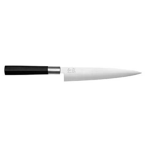 KAI Wasabi Black Flexibles Filiermesser 18,0 cm Klingenlänge - rostfreier 6A/1K6 Edelstahl poliert 58 (±1) HRC - schwarzer Polypropylen Griff - Filetiermesser - Made in Japan
