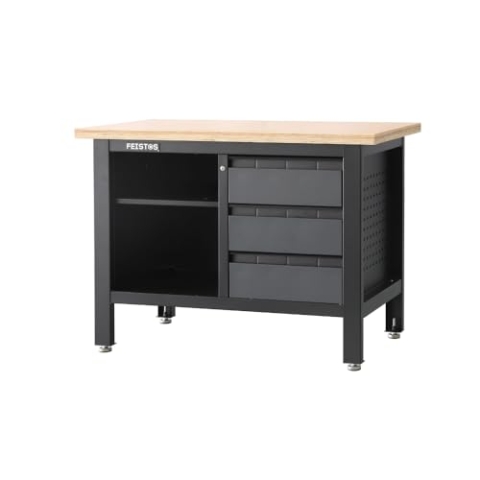 FEISTOS Werkstatteinrichtung | Werkbank Titos 2 | Anthrazit/Schwarz | 120x60x87 cm