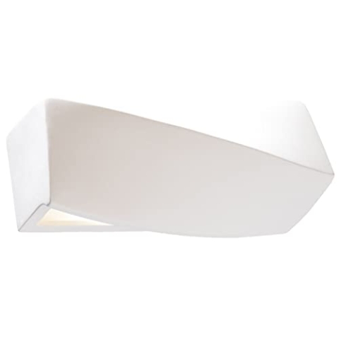 SOLLUX lighting Sigma Mini Wandleuchte Innen aus Keramik – Wandbeleuchtung für Wohnzimmer und Esszimmer – Flurlampe in Weiß, 35 x 16 x 12 cm