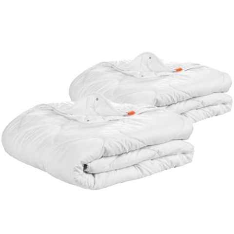 sleepling 4 Jahreszeiten Bettdecke 155x220 cm 2er Set, Made in EU, Ökotex 100, Waschbar 60 Grad, Vierjahreszeiten Steppdecke 155 x 220, 100% feine Mikrofaser, 2 Stück