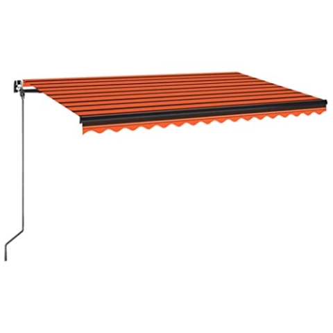 vidaXL Gelenkarmmarkise Einziehbar Markise Balkonmarkise Sonnenmarkise Sonnenschutz Sichtschutz Terrasse Garten Balkon 450x350cm Orange Braun