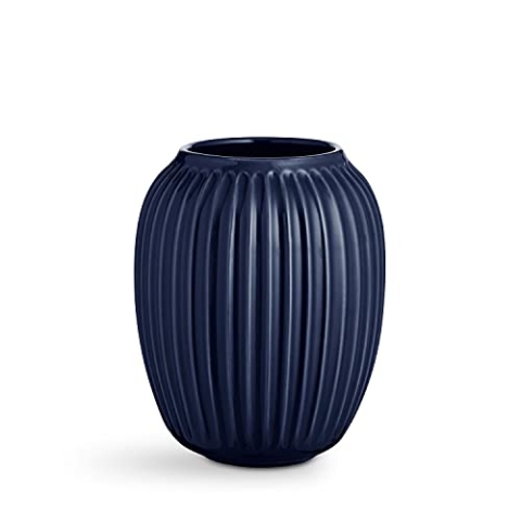 Kähler Vase H21 cm Hammershøi dänisches Design für Blumen Handarbeit, blau