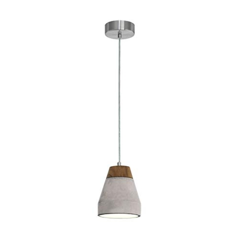 EGLO Pendelleuchte Tarega, 1 flammige Hängeleuchte, Esszimmerlampe mit Lampenschirm aus Holz und Beton, E27 Fassung, Ø 150 mm