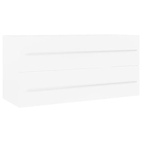 vidaXL Waschbeckenunterschrank Waschtisch Unterschrank Badmöbel Badschrank Badezimmerschrank Badezimmer Weiß 100x38,5x48cm Holzwerkstoff