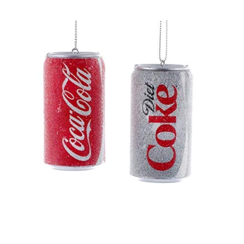 Kurt S. Adler Coca-Cola Dosenornamente, Kunststoff, Glitzernd, 11,4 cm, 2 Stück, Weihnachten