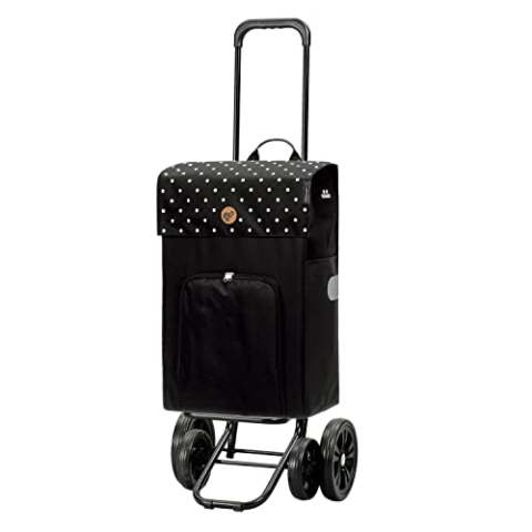 ANDERSEN Einkaufstrolley - Quattro Shopper Malit schwarz 49 L Einkaufswagen,langlebig,Thermo, höhenverstellbar, leise Räder, multifunktiona...