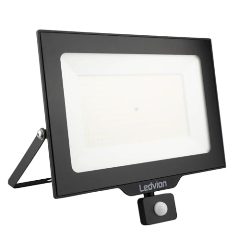Ledvion - LED Flutlichter mit Bewegungsmelder, 200 Watt, 6000K, 24000 Lumen, IP44, Mit Schnellanschluss & 2 Jahre Garantie