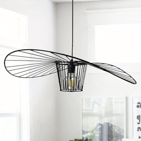 100% Metall bamyum Genova Vertigo Lampe, Hängelampe Schwarz Ø70 cm 1 flammig, Küchenlampe Hängend Schwarz, Lampenschirm Hängelampe Esstisch Wohnzimmer, Pendelleuchte Esstisch Wohnzimmer, Lampe Vertigo