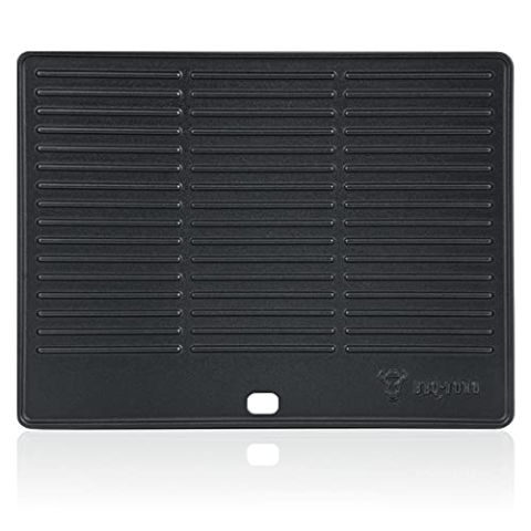 BBQ-Toro Gusseisen Grillplatte 40 x 31 cm | Wendeplatte, emailliert | beidseitig verwendbares Grillzubehör | 2in1 Grill-Wende-Platte | passend für BBQ, Gasgrill, Holzkohlegrill
