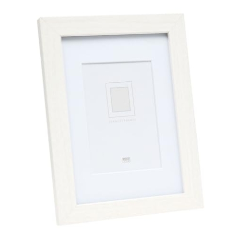 Deknudt Frames Bilderrahmen mit Passepartout - Weiss - S66KF1 P1 40x60cm für Bild 30x45cm - Bilderrahmen Holz MDF - Bilder aufhängen