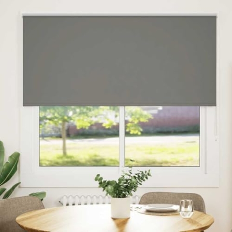 vidaXL Verdunkelungsrollo Grau 150x130cm Stoffbreite 146,6cm Polyester, Rollo, Klemmfix, Thermorollo, Verdunklungsrollo, Klemmrollo, Fensterrollo