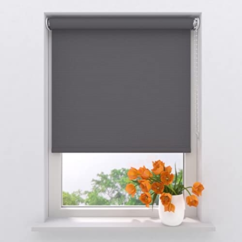 Radeco® Lichtdurchlässiges Rollo 150 x 190 cm grau, Größen von 40 bis 240 Breite, ohne Bohren möglich, Rollo wandmontage, Rollo 150 cm breit, Fenster rollos für innen, rollos für Fenster
