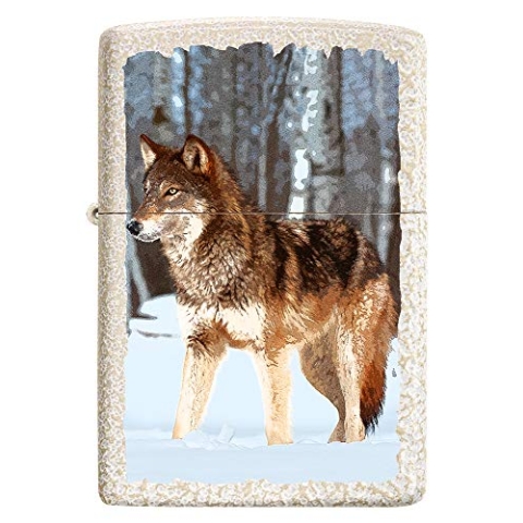 ZIPPO – Sturmfeuerzeug, Wolf in Snowy Forest, Color Image, Mercury Glass, nachfüllbar, in hochwertiger Geschenkbox