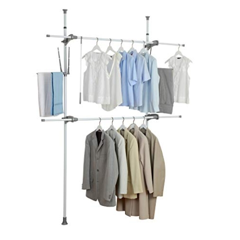 WENKO Teleskop-System Herkules Flex, verstellbares Ordnungssystem, Garderoben-System