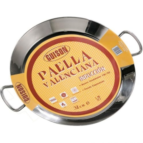 Guison Induction Paella-Pfanne aus Edelstahl 18/10, Ø 32 cm