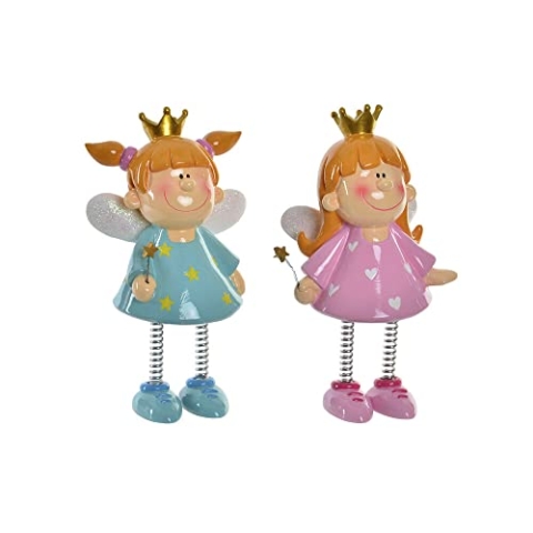 Spardose der Marke DKD Home Decor Fee Rosa Harz Himmelblau (2 Stück) (Referenz: S3019922)