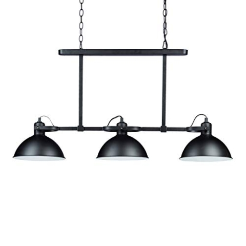 Relaxdays Pendelleuchte aus mattem Metall H x B x T: ca. 94 x 94 x 23 cm Hängelampe 3-flammig mit neigbaren Lampenschirmen fürs Esszimmer moderne große Deckenleuchte im Industrial-Stil Lampe, schwarz
