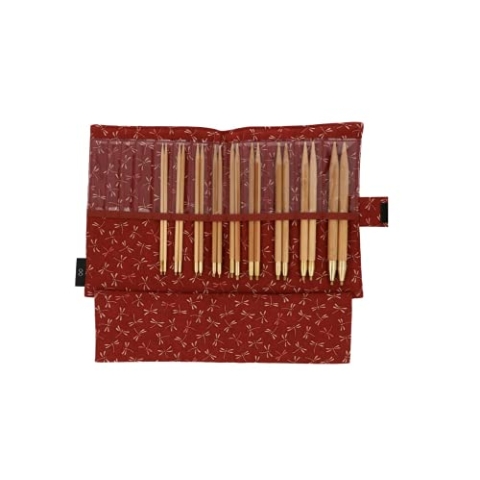 Evogen KA58865-02 Rundstricknadeln Set, Bamboo, Rot, Mittelgroße/Große