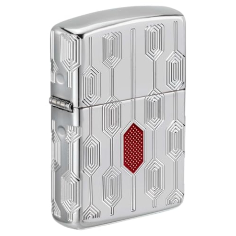 ZIPPO Armor Case poliert Stylish Pattern 60006150 8 seitig tiefengraviert, mit Epoxy Inlay Feuerzeug Benzin