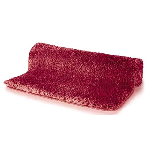 Spirella Badteppich Badematte Duschvorleger Mikrofaser Hochflor | flauschig | rutschhemmend | geeignet für Fußbodenheizung | 70x120 cm | Rot