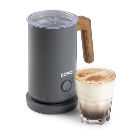 DOMO DO745MF Milchaufschäumer 'Wood You' - Mattgrau - 500 W